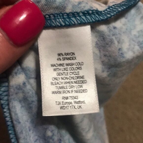 Cynthia Rowley Blue White Print Dress Small Flare - Picture 12 of 14